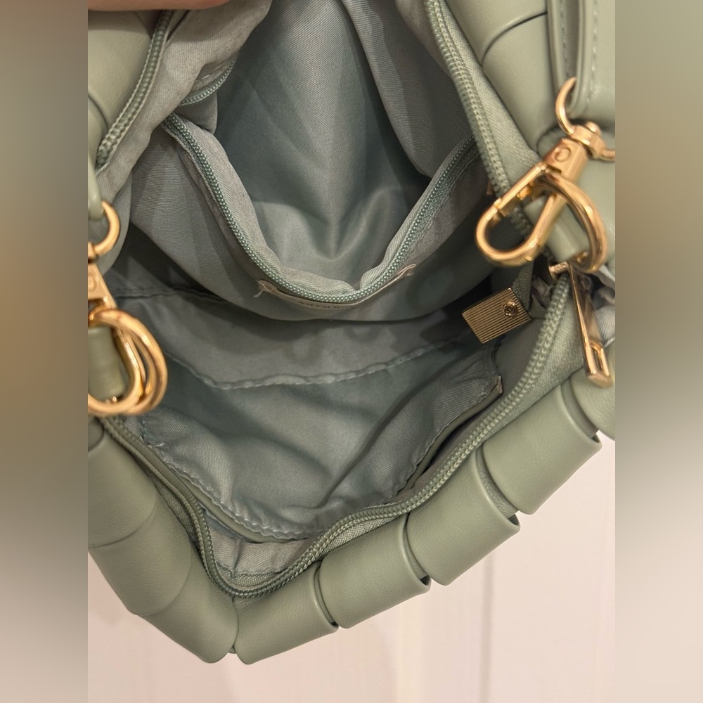 Anthropologie Lindy Woven Crossbody Bag Mint/Pistachio Green - Picture 6 of 7